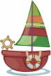 Kids Sailboat embroidery design