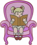 Girl Reading embroidery design