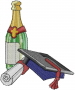 Graduation Champagne embroidery design