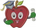 School Apple embroidery design