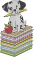 School Puppy embroidery design