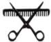 Comb & Scissors embroidery design
