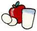 APPLE, MILK, EGGS embroidery design