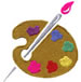 PALETTE WITH PASTELS & BRUSH embroidery design