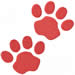 TWO STAGGERED PAW TRACKS embroidery design