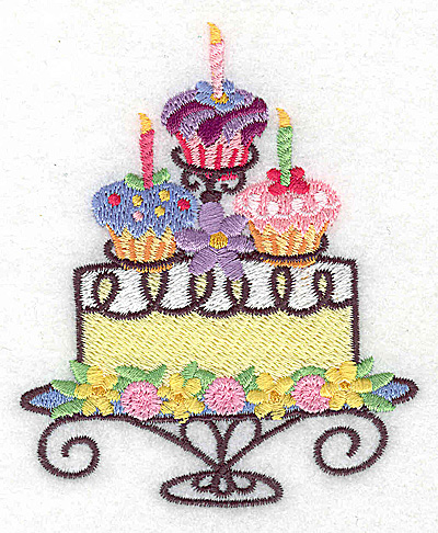 Adorable Ideas Embroidery Design: Cake with Cupcakes 3.87 inches H x 3.