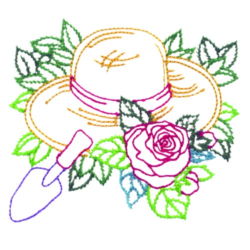 Annthegran embroidery design garden hat 310 inches h x 350 inches w