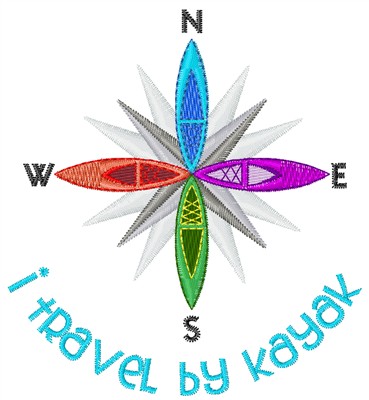 Concord Collections Embroidery Design: Travel By Kayak 3.24 inches H x 