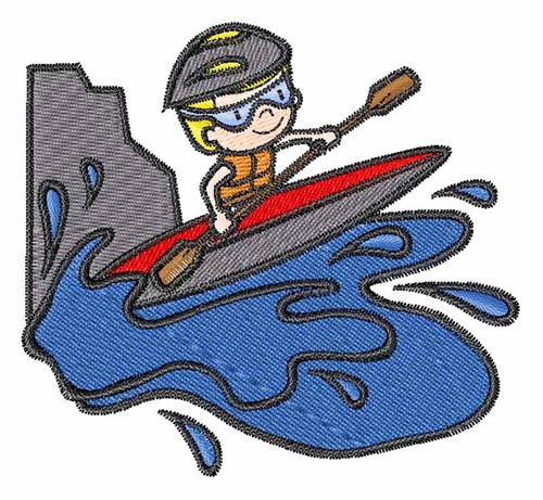Concord Collections Embroidery Design: Kayak Raft 2.66 inches H x 2.93 