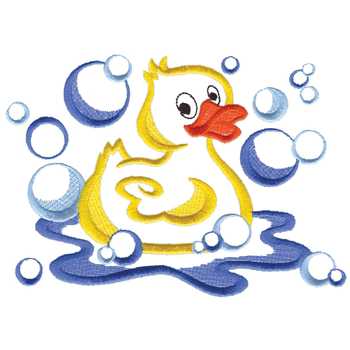 Dakota Collectibles Embroidery Design: Rubber Duck In Bubbles 4.97
