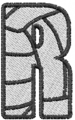 Volleyball letter r embroidery design Volleyball letter r embroidery design