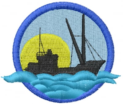 Machine Embroidery Designs Embroidery Design: Fishing Boat 1.79 inches 