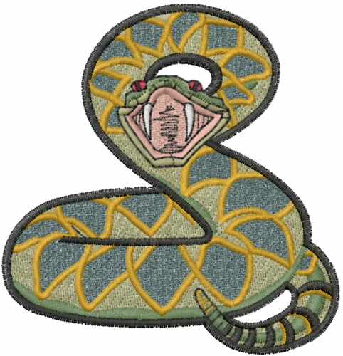 Mead artworks embroidery design rattlesnake 311 inches h x 300 inches w
