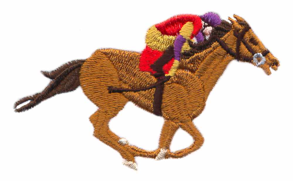 Stitchitize embroidery design race horse and jockey 220 inches h x 3 Stitchitize embroidery design race horse and jockey 220 inches h x 3