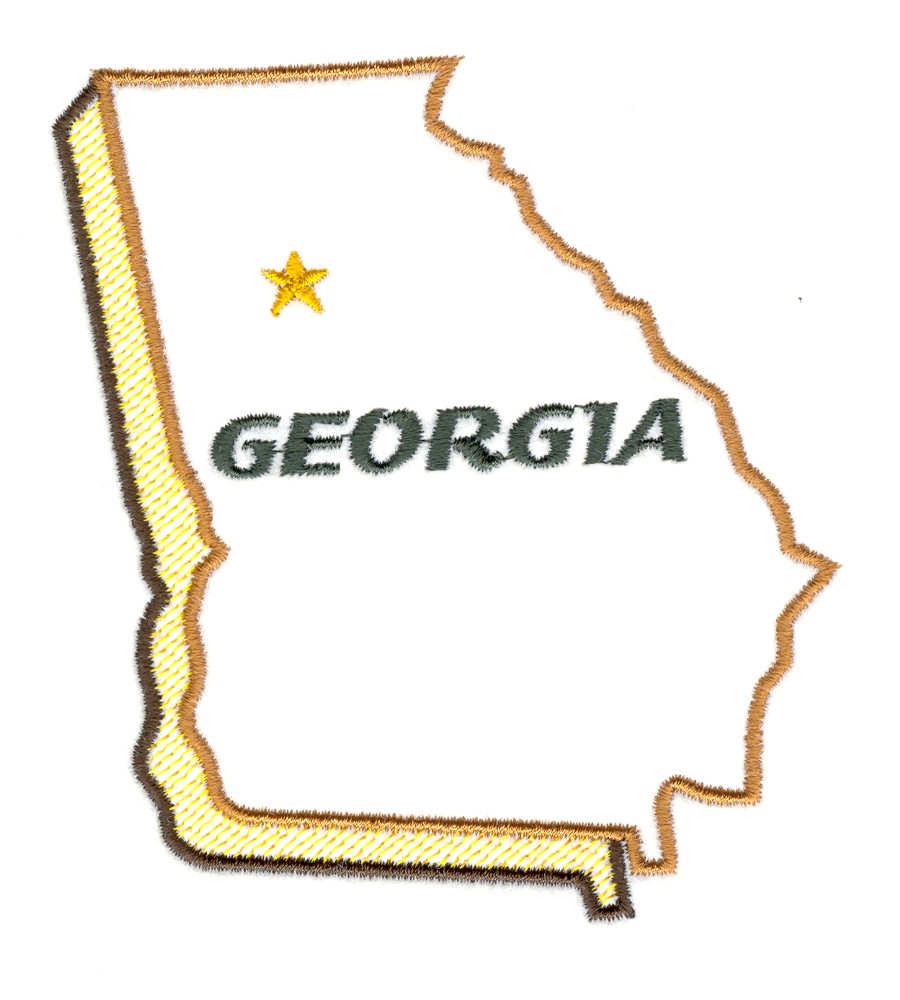 Stitchitize embroidery design georgia state outline 405 inches h x 3 Stitchitize embroidery design georgia state outline 405 inches h x 3
