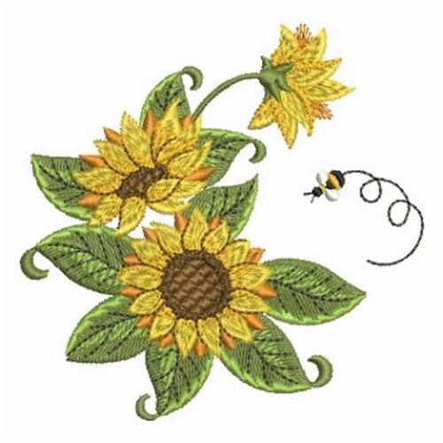 Sunflower Machine Embroidery Pattern