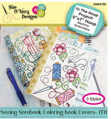 Download Sewing Notebook Coloring Book Covers - In The Hoop Designs CD by Sue OVery Designs on ...