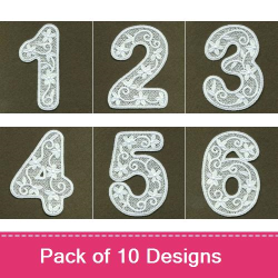 FSL Floral Numbers Embroidery design pack by Ace Points, Embroidery ...