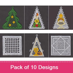 3D FSL Christmas Tea Lights Embroidery design pack by Ace Points ...
