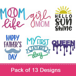 Mom And Dad Embroidery design pack by Artsy Knots, Embroidery Packs on ...
