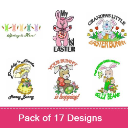 Happy Easter Bunny Embroidery Designs Machine Embroidery Designs at