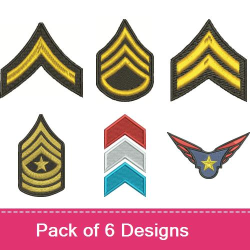 Military Rank Patches Embroidery design pack by FavPro Designs Text