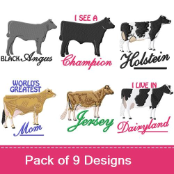 Show Cattle Embroidery Design Pack By MA Designs Animals Embroidery
