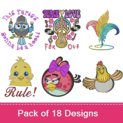 Feathers All Around Embroidery Design Pack By Machine Embroidery