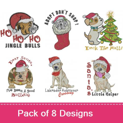 Christmas Dogs Embroidery design pack by Machine Embroidery Designs ...