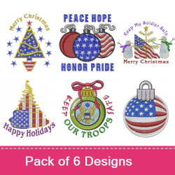 Christmas Patriotic Pride Embroidery design pack by Machine Embroidery