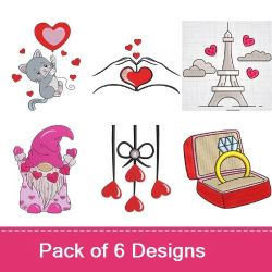 Love Hearts Embroidery design pack by Needle Noodle Embroidery ...