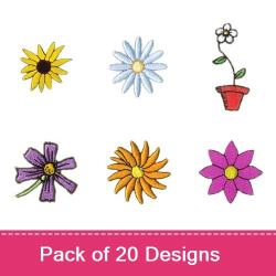 Flower Pack 2 Embroidery design pack by Pinnacle Embroidery Patterns ...