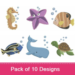 Sea Animals 1 Embroidery design pack by Wind Bell Embroidery, Embroidery  Packs on  
