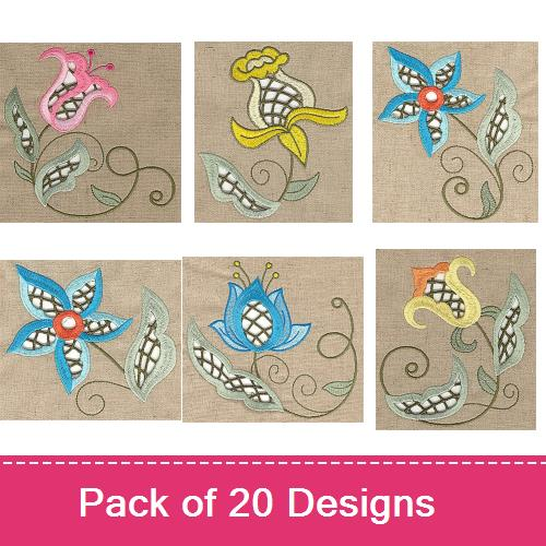 Springtime garden cutwork embroidery design pack by adorable ideas Springtime garden cutwork embroidery design pack by adorable ideas
