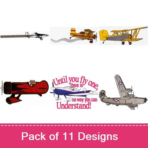 Airplanes In The Sky Embroidery design pack by Grand Slam Designs