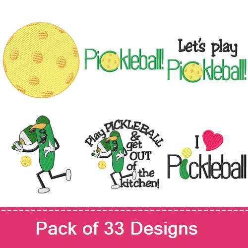 Pickleball Embroidery design pack by Grand Slam Designs Sports