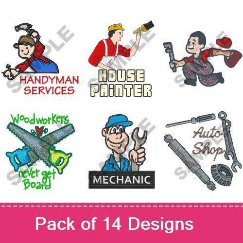 Heavy duty jobs embroidery design pack by great notions occupational Heavy duty jobs embroidery design pack by great notions occupational