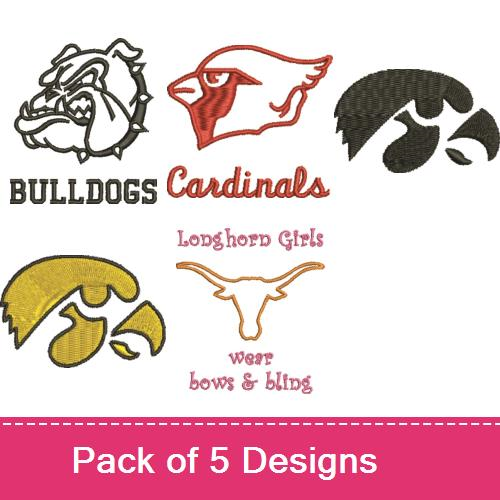 School Mascots Embroidery design pack by JumpRope Designs, Animals ...