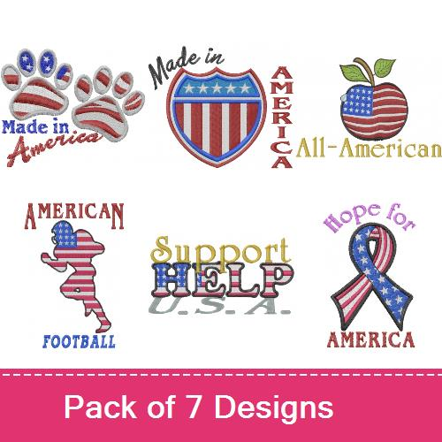 Patriotic Pride Embroidery design pack by Machine Embroidery Designs