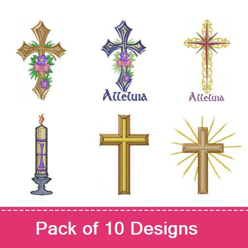 Crosses Embroidery design pack by Machine Embroidery Designs, Plants