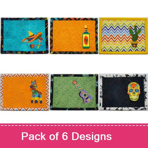 ITH Margarita Mug Rugs Embroidery Design Pack ITH Margarita Mug Rugs Embroidery Design Pack