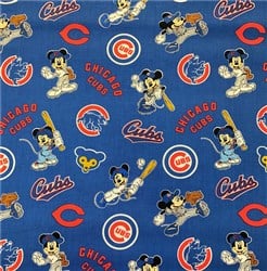 MLB Disney Mickey Mouse Chicago Cubs Logo Cotton Fabric