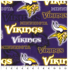 Cotton Fabric - Sports Fabric - NFL Football Minnesota Vikings Dot Large  Team Logos - 4my3boyz Fabric