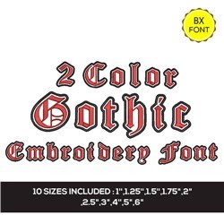 2 Color Gothic Font Embrilliance by Artsy Knots on EmbroideryDesigns ...
