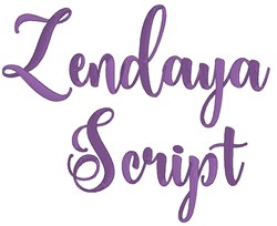 Zendaya Script Font by Easy Embroidery Home Format Fonts on