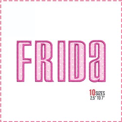 Frida Applique Font by Maya Kreations on EmbroideryDesigns.com ...