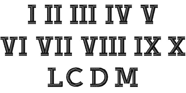 Roman Numerals by Bella Mia Designs Home Format Fonts on