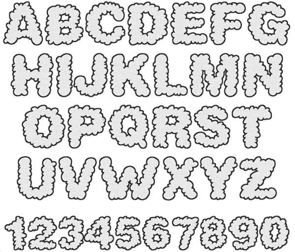 Cloud Font By Embroidery Patterns Home Format Fonts On Embroiderydesigns Com