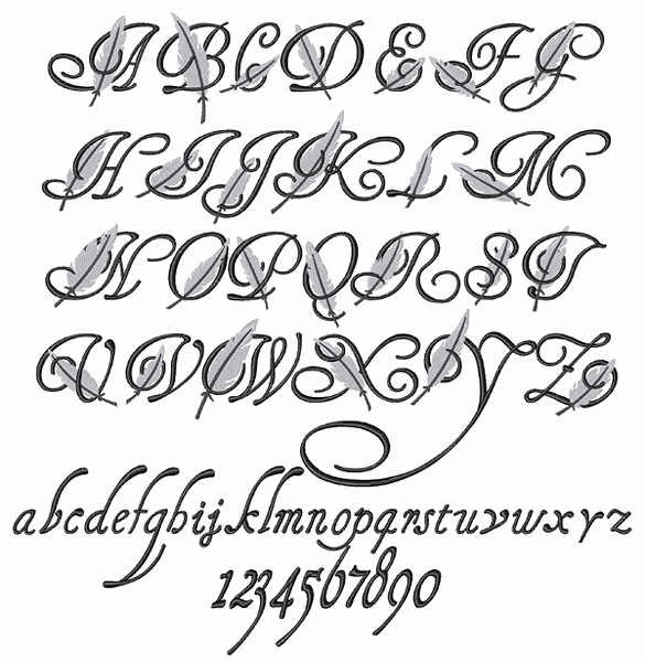 Feather Font by Embroidery Patterns Home Format Fonts on ...