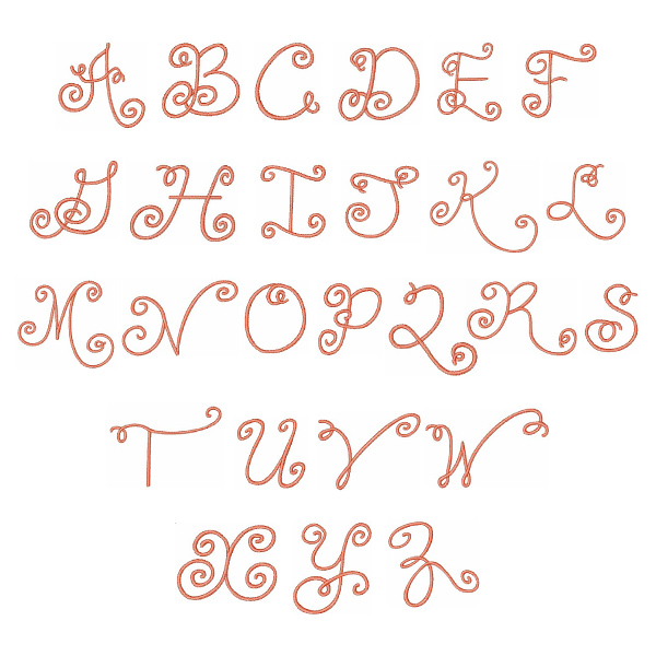 Curly-Q Font by Embroidery Patterns Home Format Fonts on ...